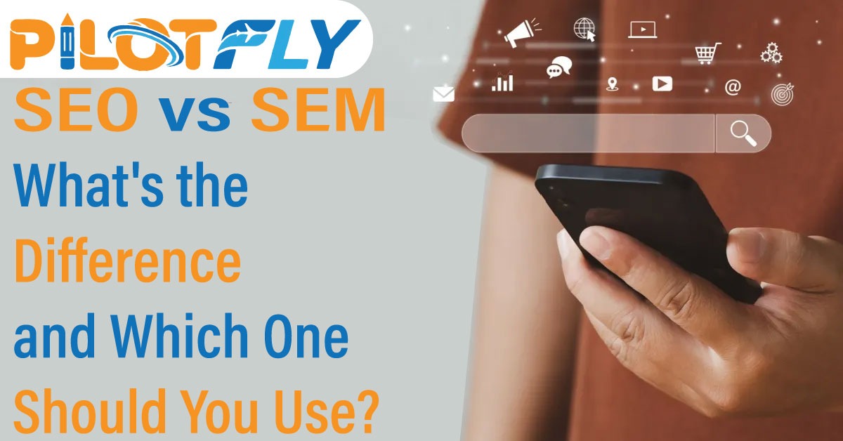 SEO vs SEM comparison with clear visual split highlighting differences in online marketing strategies